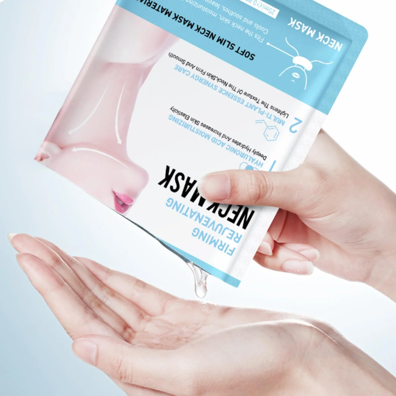 10PC Maschera per il Collo 25g, Essenza Rassodante per il Collo e Décolleté Lifting, Idratante, Anti-invecchiamento, Antirughe, jingshuang-19