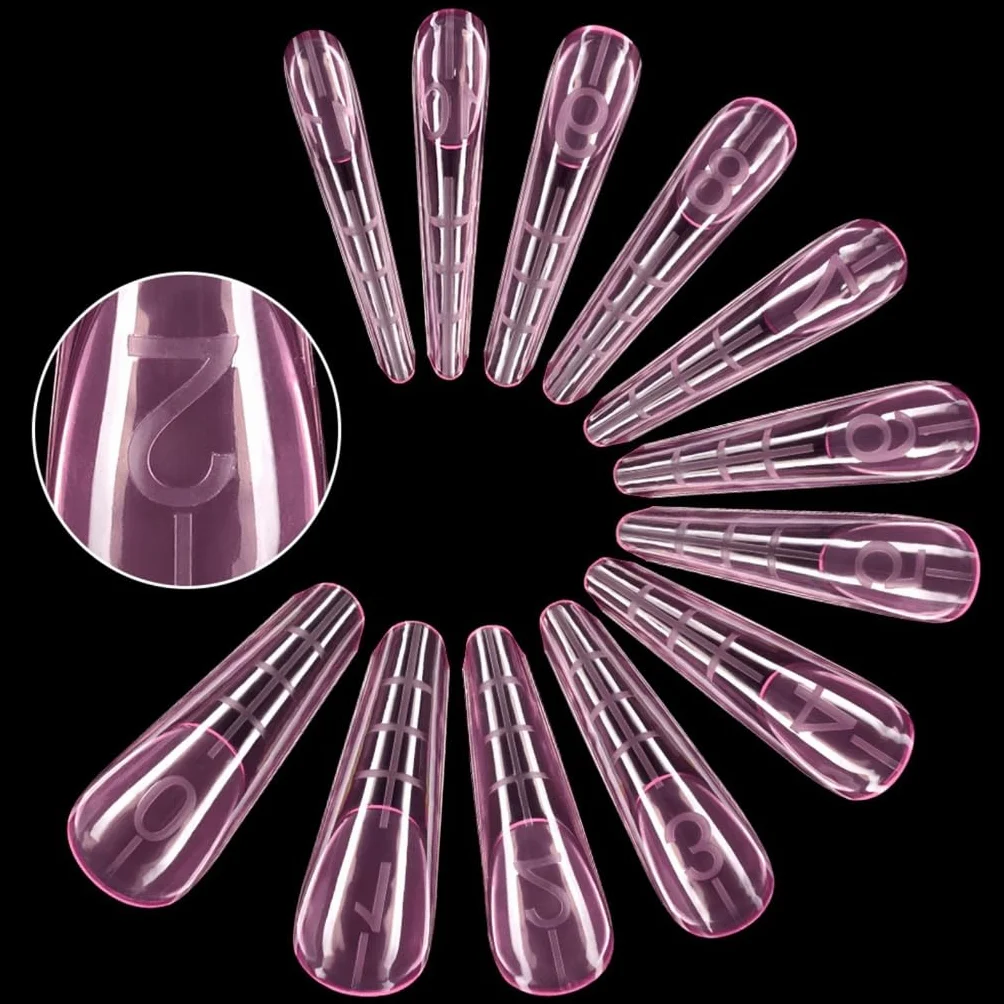 120 forme doppie per extension per unghie, in gel, copertura completa, con scala graduata, per manicure e nail art