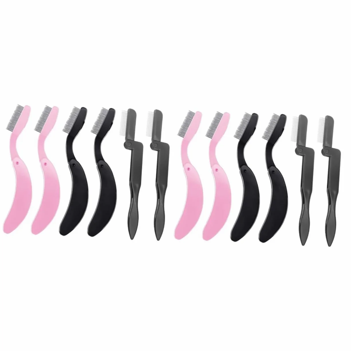 MAGICLULU 2 Set Di Spazzole Per Sopracciglia Ergonomiche Pettine Per Ciglia Pettine Per Sopracciglia Pettini Per Ciglia Pieghevoli Per Donne Strumenti Per Lo Styling Per Il Trucco 6 Pezzi*2