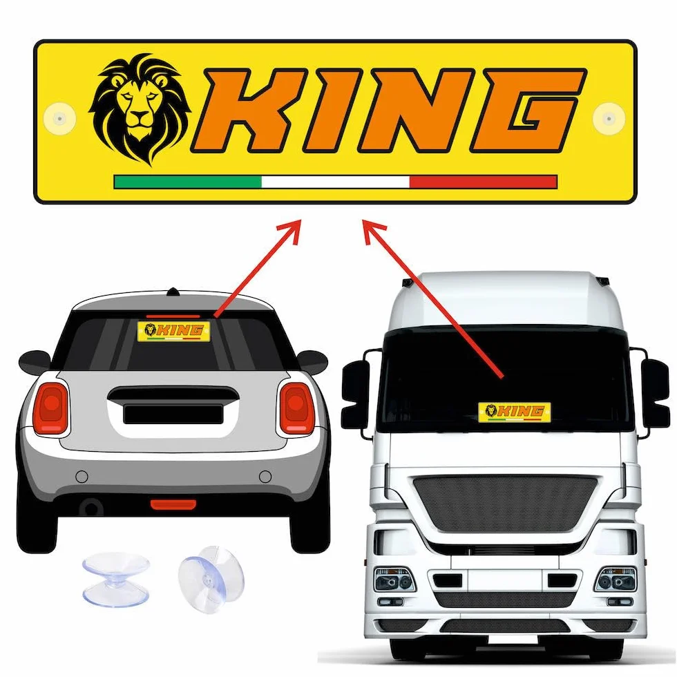 Targa Espositiva Auto Camion Alluminio Rigido Ventosa 36x11cm 48x11cm 20x40cm