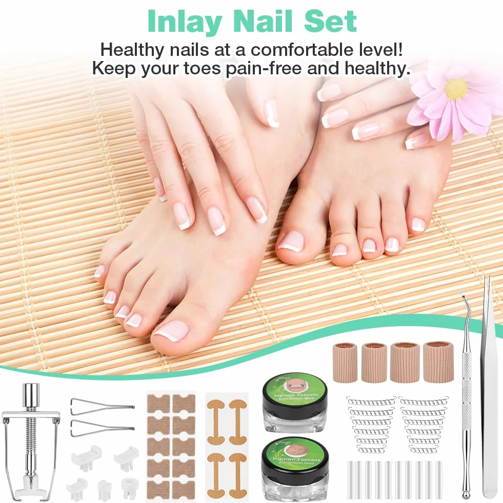 Set Correttore per Unghie Incarnite, Adesivi e Strumenti Pedicure, Tutore per Unghia Curva