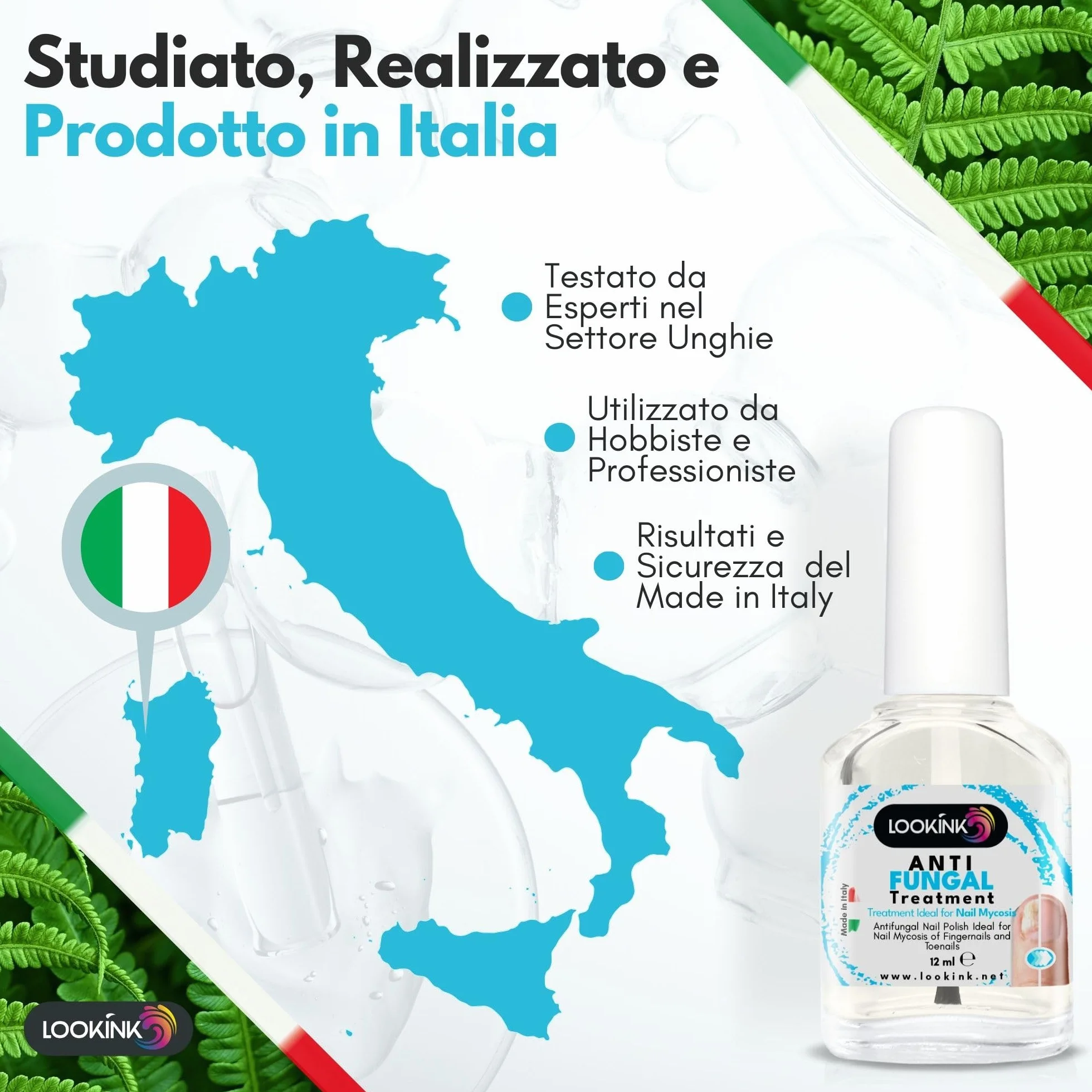 Smalto per Micosi Unghie Piedi e Mani 12 ml - Made in Italy - Trattamento Antimicotico Forte Smalto ideale per Funghi e Onicomicosi - Trattamento Efficace Per la Ricrescita di Unghie Sane