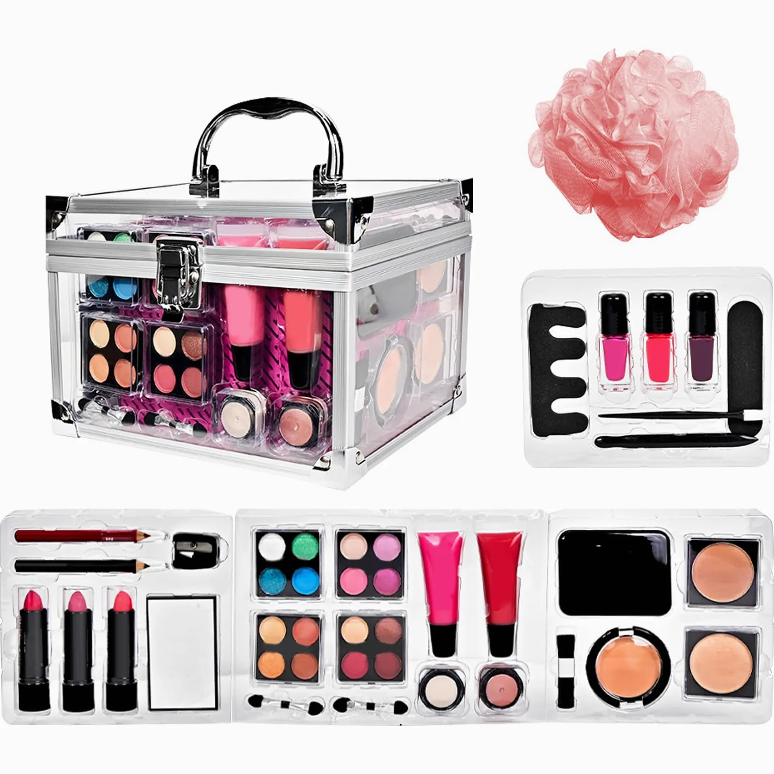 Kit Trucco per Principianti Set Trucco Portatile | Contour Pennello Blush Con Astuccio Per Ragazze Adolescenti Quotidiano Cerimonie Eventi Matrimonio
