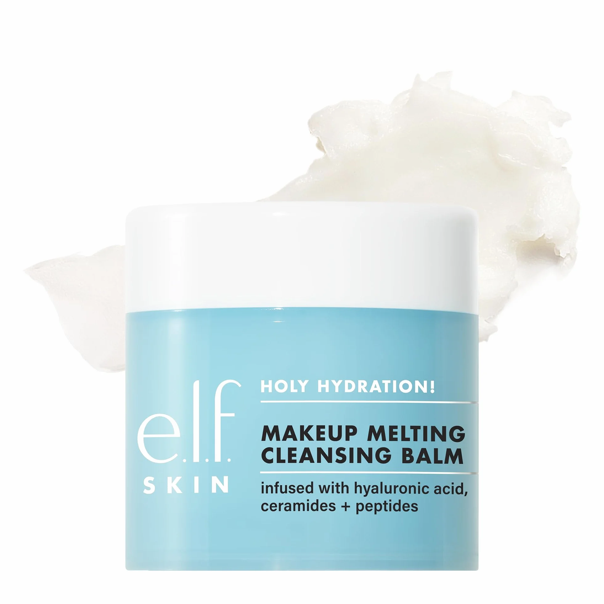 e.l.f. SKIN Holy Hydration! Makeup Melting Cleansing Balm, Facial Cleanser & Makeup Remover, Enriched with Hyaluronic Acid, Vegan & Cruelty Free, 56.5 g