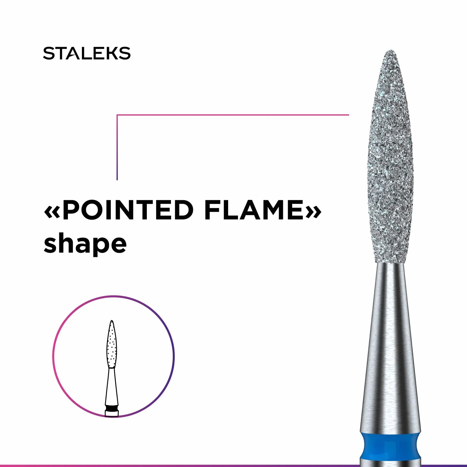 STALEKS PRO Punta diamantata Fiamma affilata anello blu kit scarico unghie levigatura per levigatrici elettriche NAIL DRILL BIT manicure pedicure FA11B016/8