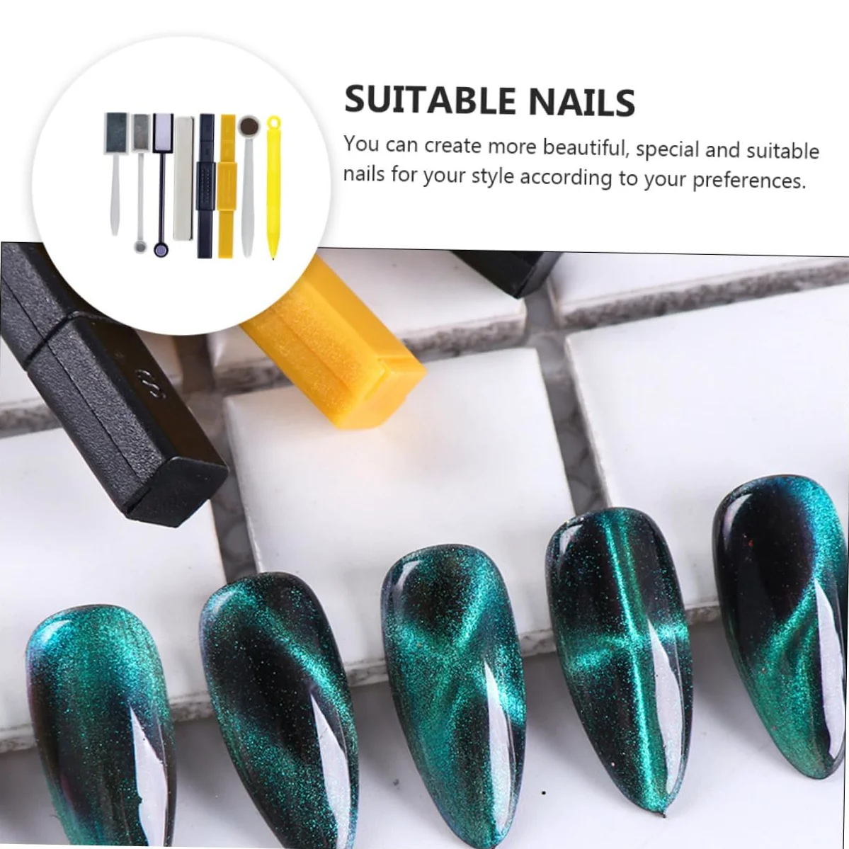 Housoutil 16pezzi Penna Magnetica Per Unghie Cat Eye Strumenti Magnetici Per Nail Art Colori Random Per Manicure Creativa e Unica Adatta Per Salon e Uso Domestico