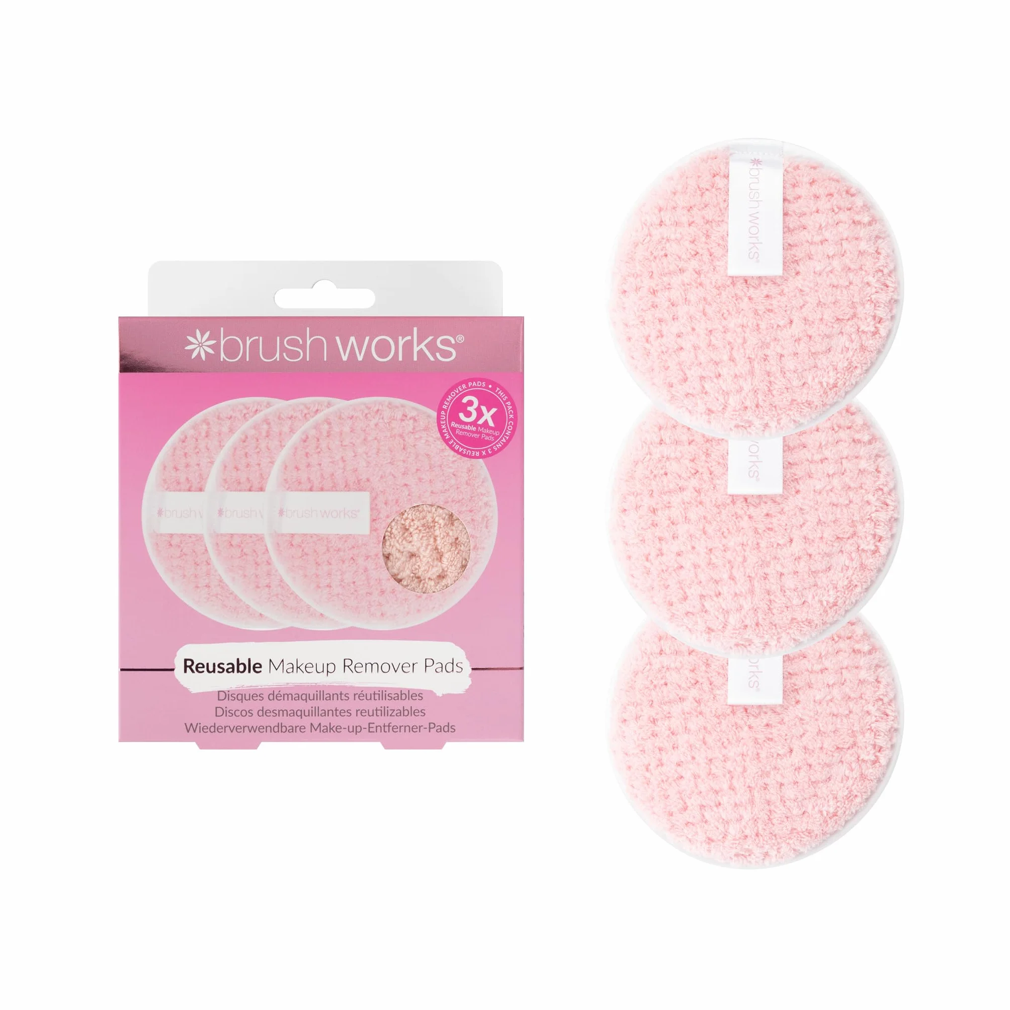 Brushworks Riutilizzabili Hd Struccante Pad 3-Pezzi - 70 g