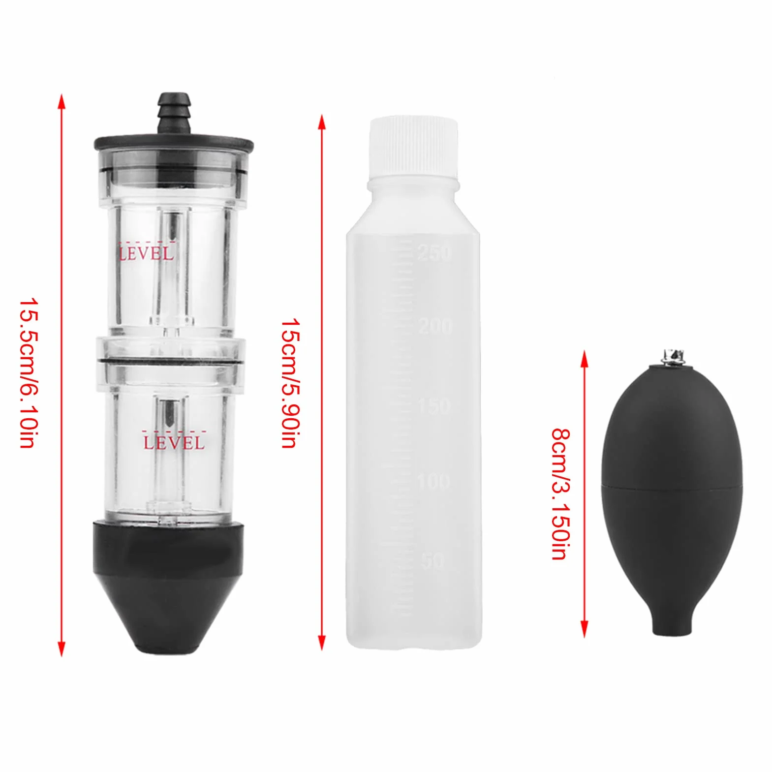 Tester guarnizione cilindro rilevatore perdite testata CO2 con 3 adattatori a baionetta Kit calibro automatico