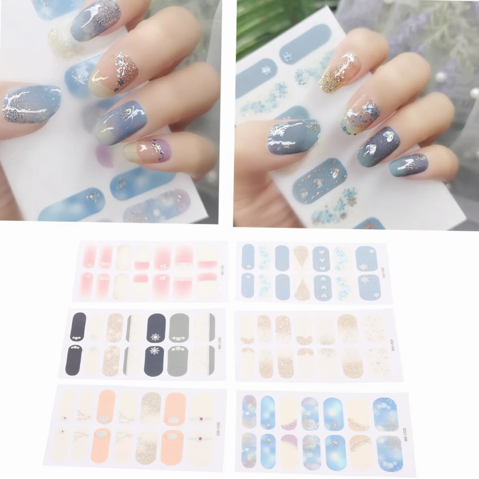 FRCOLOR 30 Fogli adesivi per decalcomanie per adesivi natale manicure strisce per a totale gel per decalcomanie per smalto accessori per