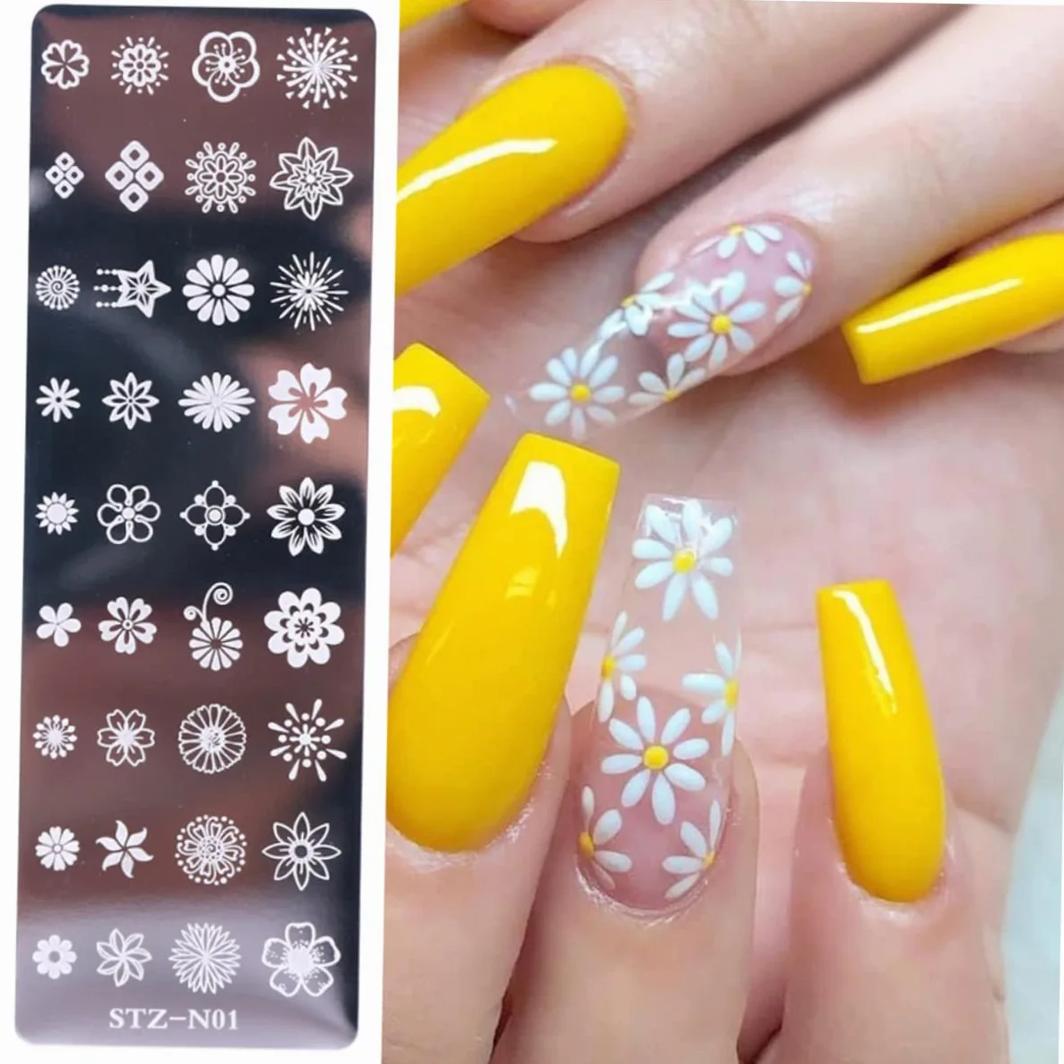 Beaupretty 18pezzi Piastra Stamping Unghie Inossidabile Con Design Floreale e Farfalle Di Template Per Nail Art Decorativa Per Donne Fashion e Occasionali