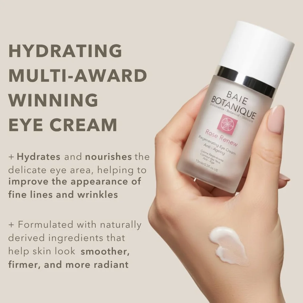 Baie Botanique Professionale Crema Occhi Rigenerante 15ml - Acido Ialuronico, Cellule Staminali Edelweiss - Pluripremiato - 100% Naturale, 70% Organica