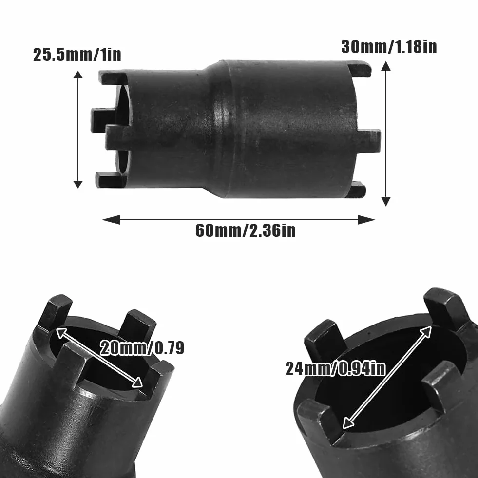 Tiiyee Chiave Per Controdado Frizione, Dado di Bloccaggio da 20-24 mm Bussola Spinner Olio Strumento Inglese Acciaio Rimozione Doppia Testa Quattro Artigli Nero CRF 600RR 450R 250L