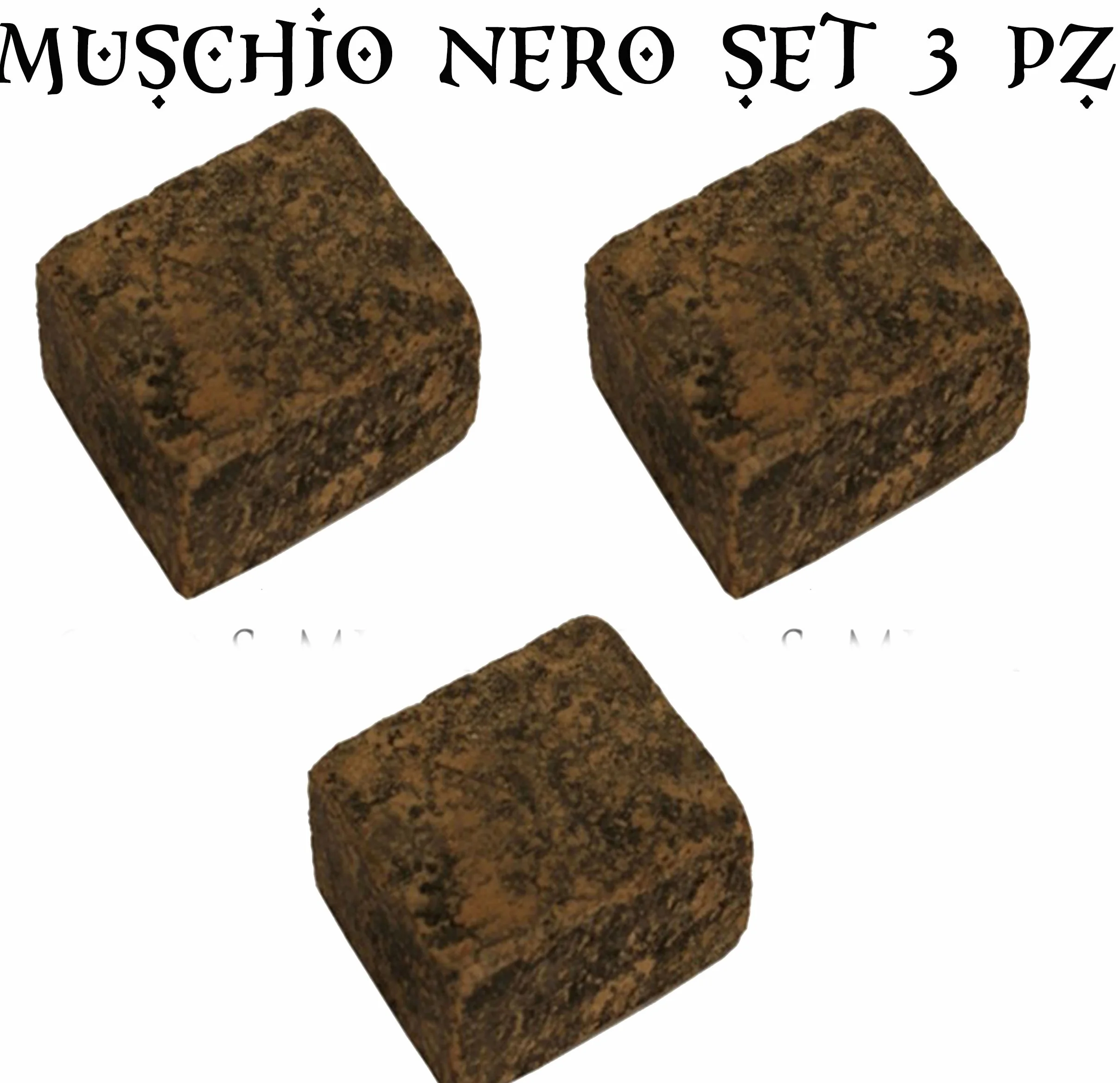 PROFUMO SOLIDO AMBRA GRIGIA + MUSCHIO NERO BLACK MUSK SET 3 PZ da 25 gr. (tot. 75 gr)