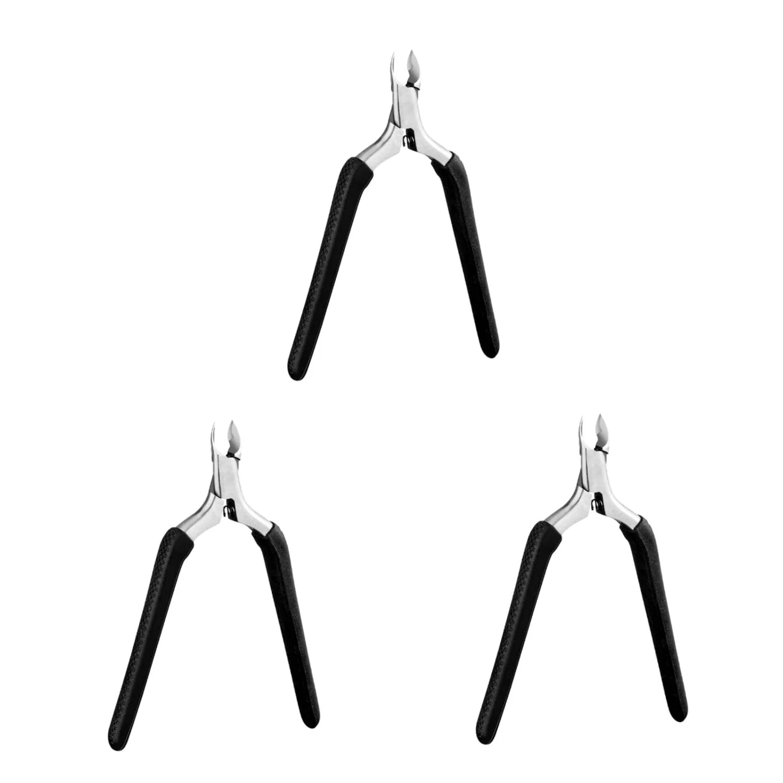 Mipcase 3pezzi Forbici Per Rimozione Cuticole e Morta Strumento Manicure Ergonomico Inossidabile Design Semplice e Pratico Per Uso Domestico e Professionale Nero