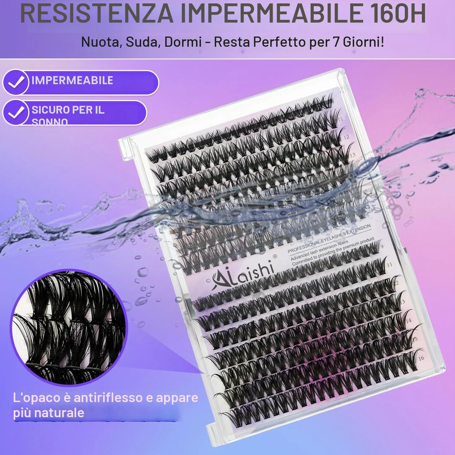 Ciuffetti Ciglia Finte Kit 280 Extension 9-16mm 40D+50D Lash Cluster z Bond and Seal Pinzette