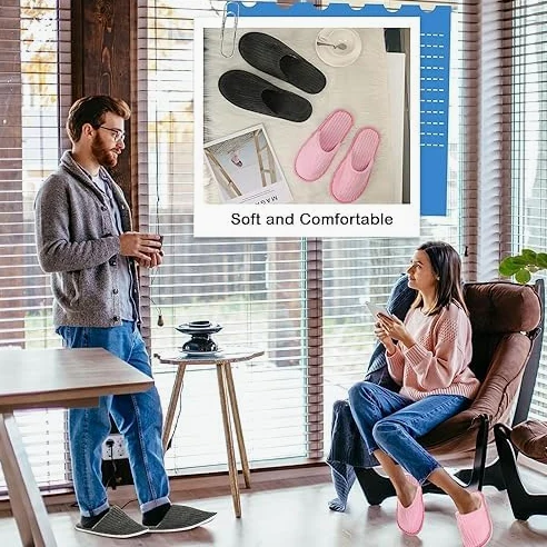 10 paia di pantofole da spa antiscivolo usa e getta, misura universale unisex, pantofole chiuse, lavabili per hotel, casa, ospiti e massaggi
