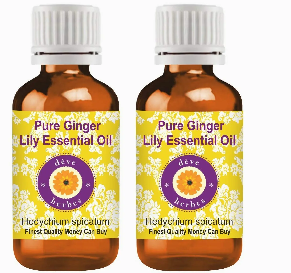 Deve Herbes Pure Ginger Lily Olio Essenziale (Hedychium spicatum) 100% Naturale Terapeutico Grado Vapore Distillato (confezione da 2) 100ml X 2 (6oz)