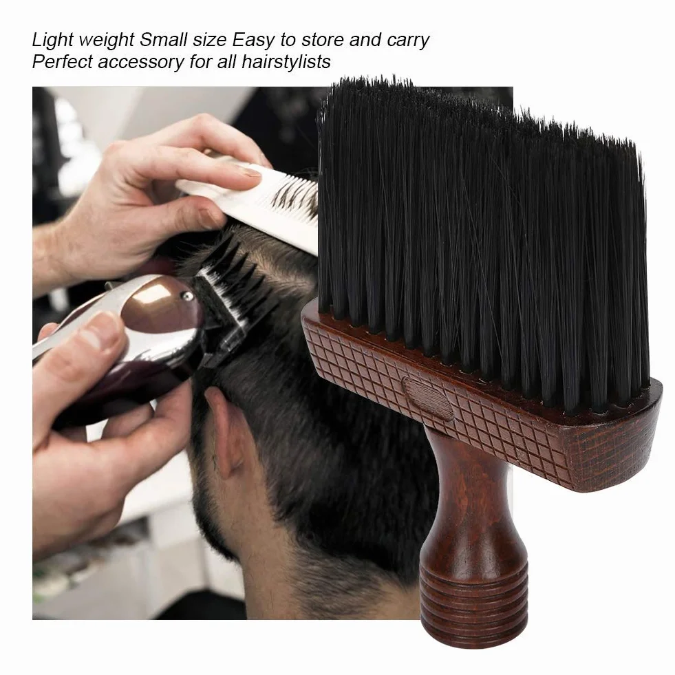 Spazzola per spolverare per collo con capelli rotti da barbiere, spazzola quadrata per taglio di capelli morbidi per barbieri che pulisce il viso per il collo