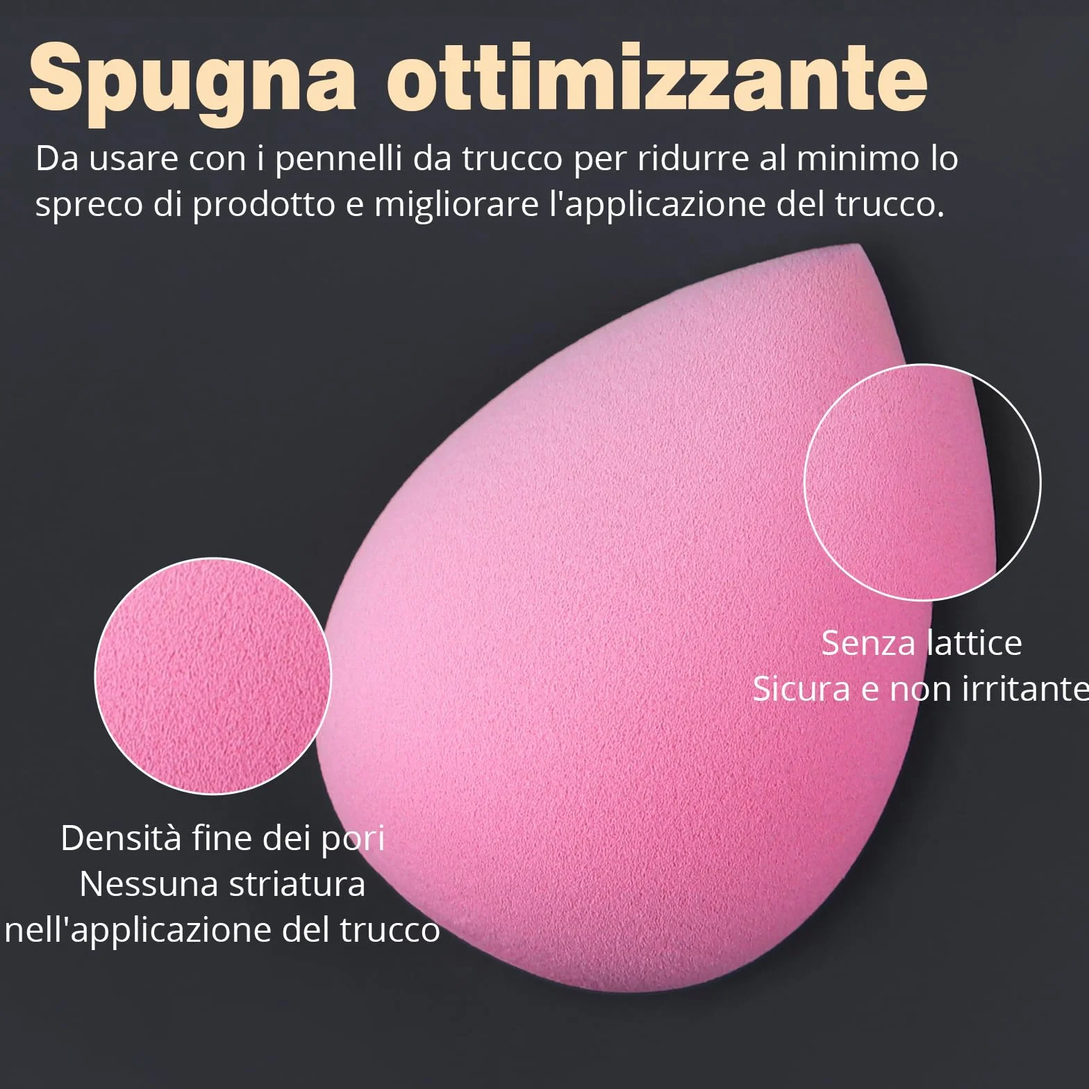 BEAKEY Set Pennelli Trucco Premium Synthetic 10+2 Pezzi Nero Argento Spugnetta Blender Beauty
