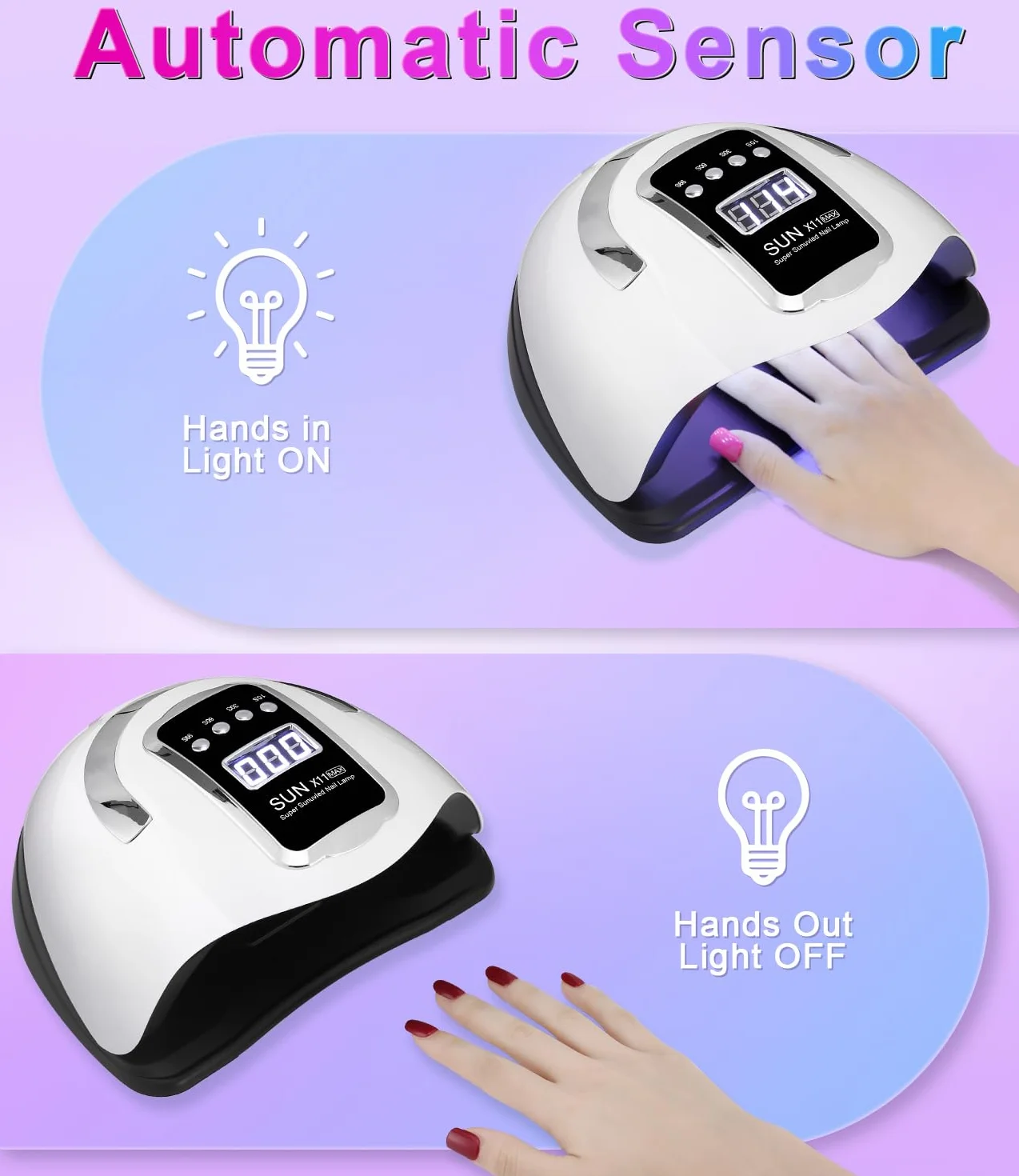 Lampada UV LED Unghie 280W Professionale Semipermanente con Sensore e Schermo 4 Timer