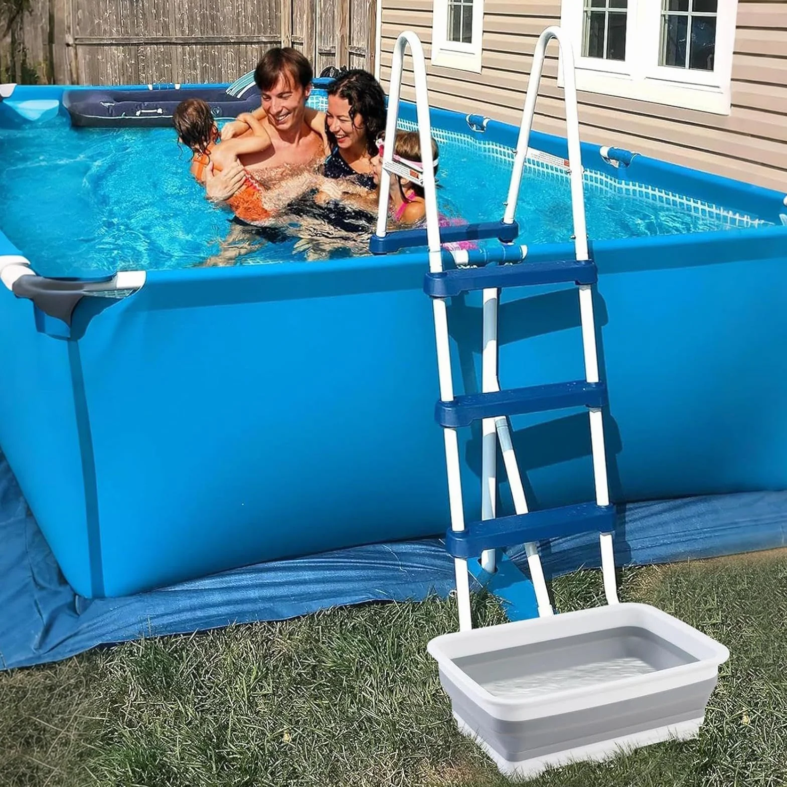 Pediluvi Portatili Per Piscine, Vaschetta Lavapiedi, Pediluvi Pieghevoli E Antiscivolo, Pediluvio Portatili Per Piscine Fuori Terra, Spa, Idromassaggi
