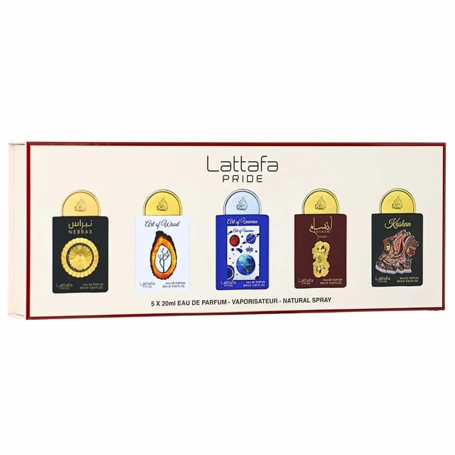 Lattafa Pride Eau de Parfum Set Regalo Collezione No.3 (5 x 20ml) | Set Regalo di Profumi di Lusso per Uomini e Donne | Fragranze Arabe a Lunga Durata | Mini Spray da Viaggio