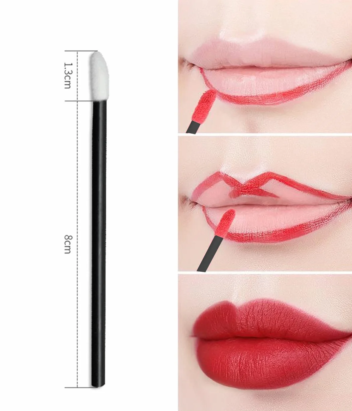 200 pezzi pennello labbra make up, WeddHuis scovolini mascara monouso pennello trucco correttore ciglia sopracciglia, Kit di strumenti di bellezza per applicatore