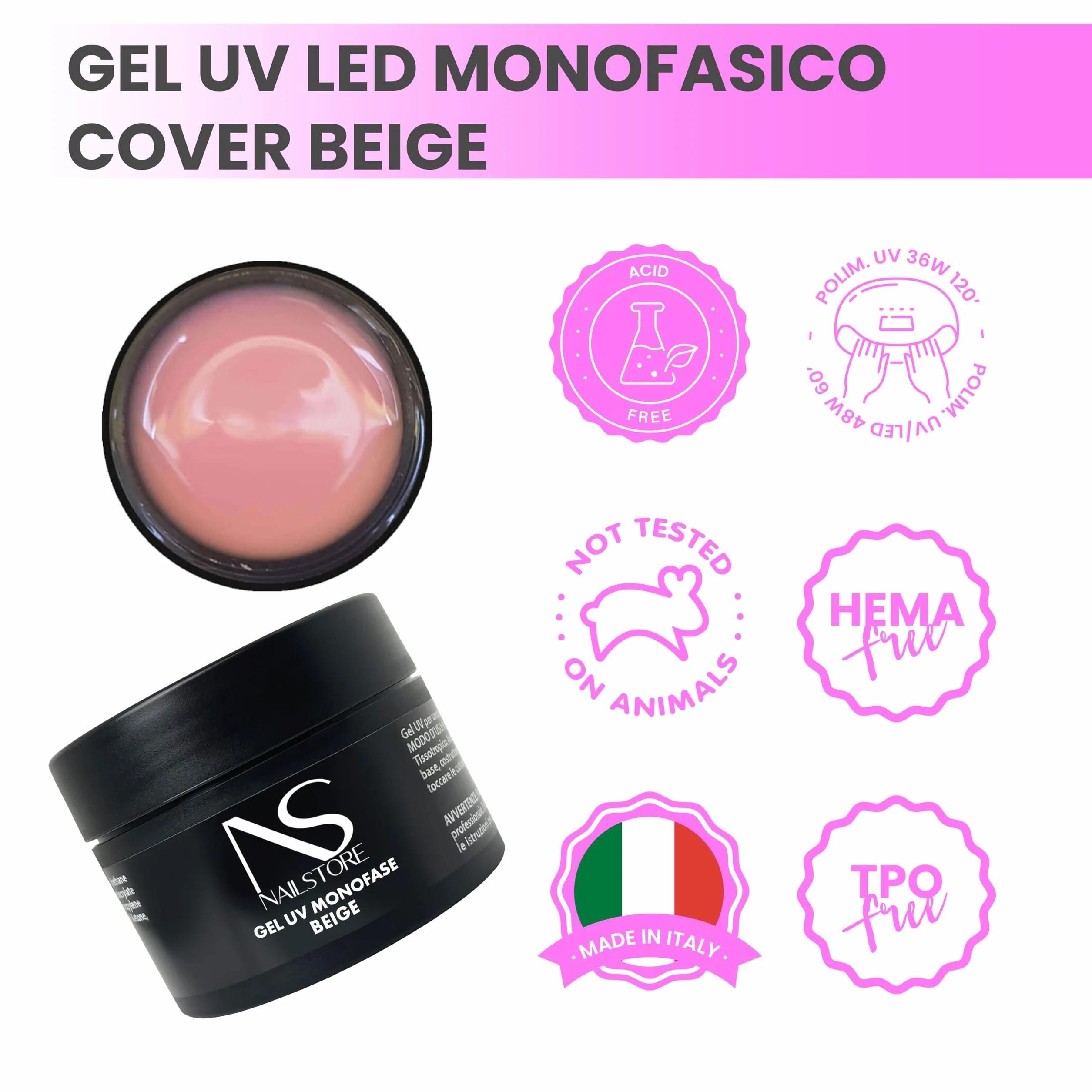 Gel UV LED Costruttore Monofasico Cover Beige Builder Camouflage Media Densità Autolivellante 30 g