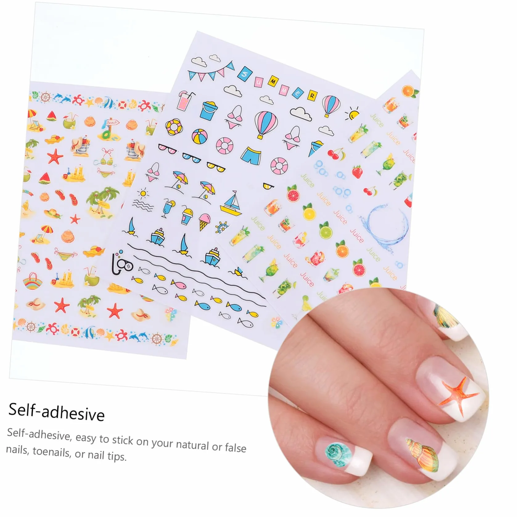 PACKOVE 3 set Decorazione Adesivi Per Unghie Adesivi Per Unghie Alla Moda Per ie Fai Da Te Decalcomanie Per ie Creative Per Nail Art Con Foglie 9 fogli*3