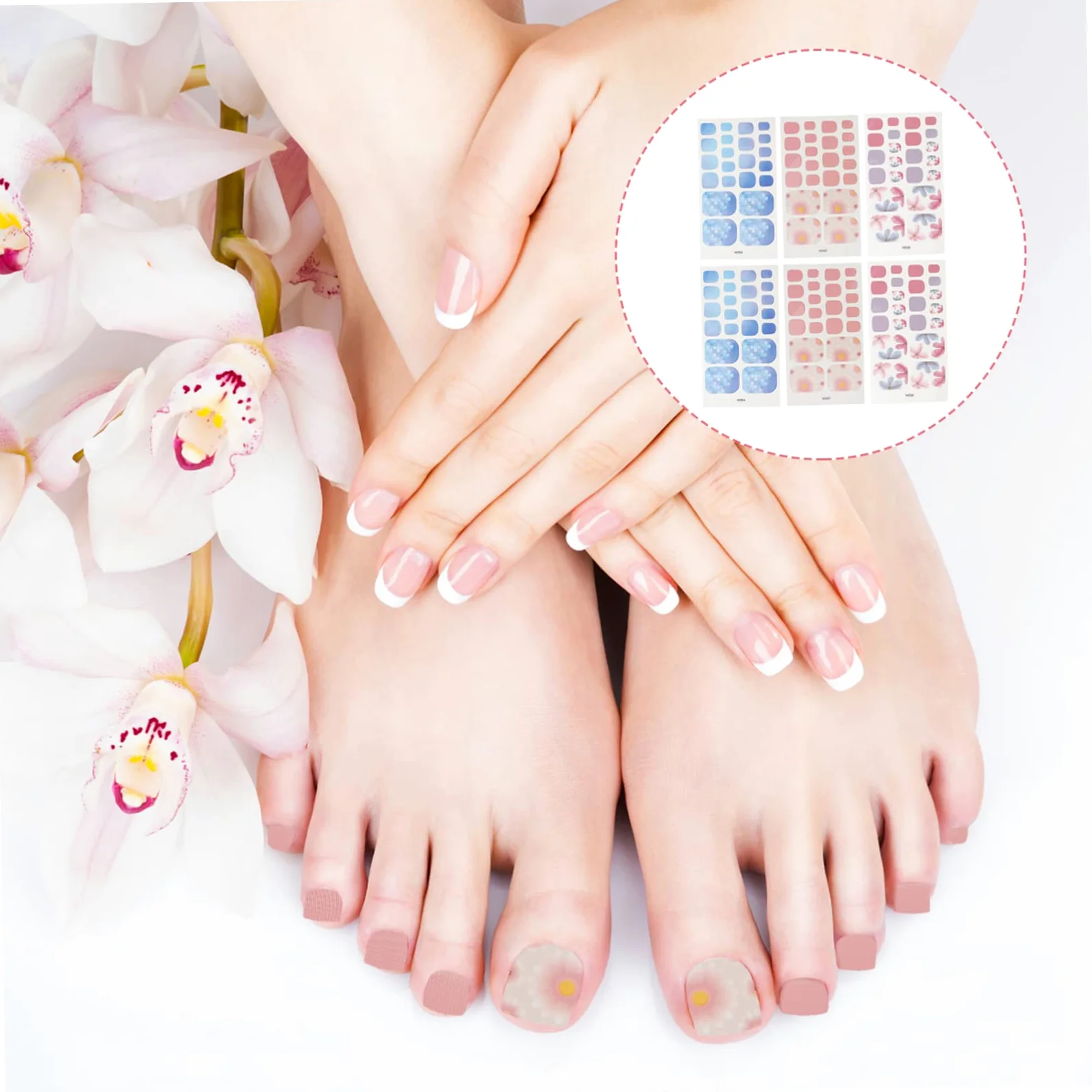 PACKOVE 5 Set Adesivi Per Unghie Dei Impermeabili Decorazioni Per Manicure Te Nail Art Stickers Per Donne E Ragazze Facili Applicare E Rimuovere 6 Fogli*5