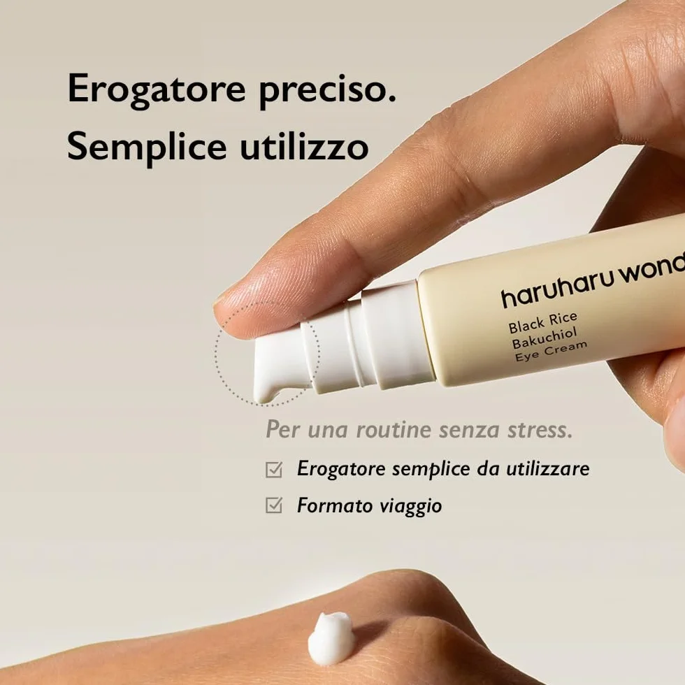 Haruharu Wonder Black Rice Bakuchiol Eye Cream 20ml | Cura delle rughe, alternativa al retinolo naturale | Cruelty Free