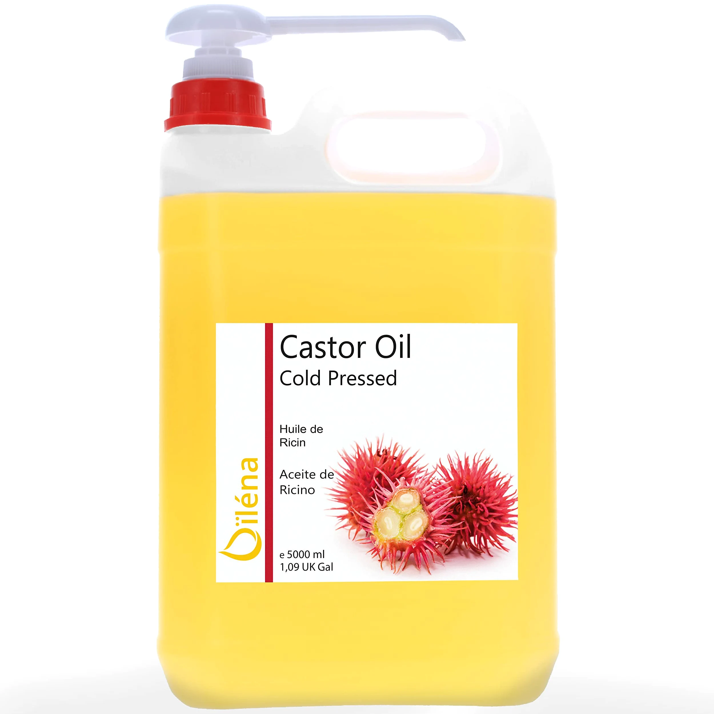 Olio di Ricino 100% Naturale Pressato a Freddo | Benefici per Capelli, Ciglia, Unghie e Cuticole | Idratante Naturale 5000 ml