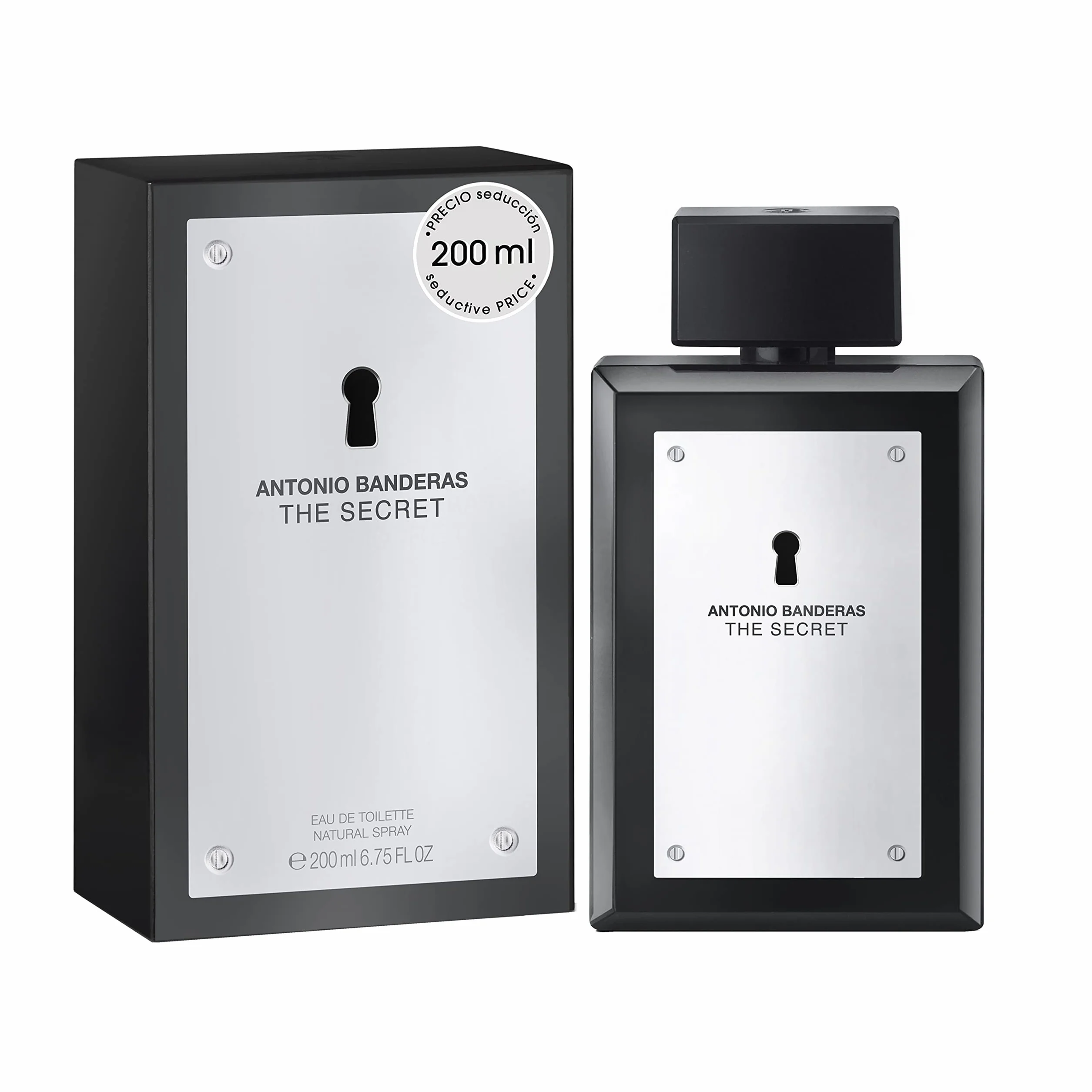 Banderas Perfume The Secret, Eau de Toilette Spray per Uomo, Fragranza di Cuoio Fruttato, 200 ml