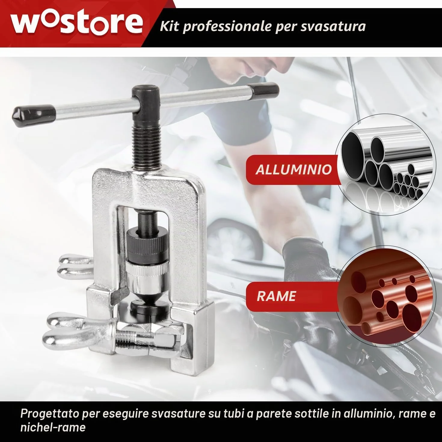 Wostore Kit svasatura tubo freno svasature singole doppie SAE bolla ISO taglierina tubi alesatore 3/16-5/8" 7 misure