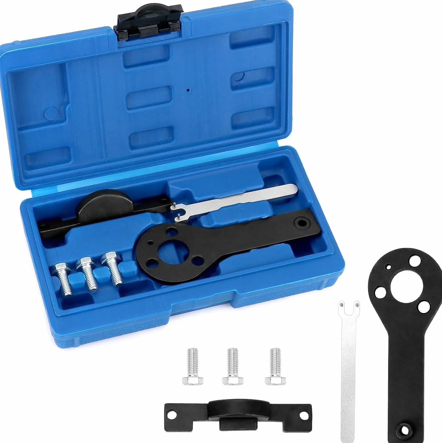 TANIASHOP Kit Attrezzo Messa in Fase Motore Fiat 1.1 1.2 1.4 8V Compatibile Punto Evo Panda Attrezzi Bloccaggio Albero Motore Distribuzione