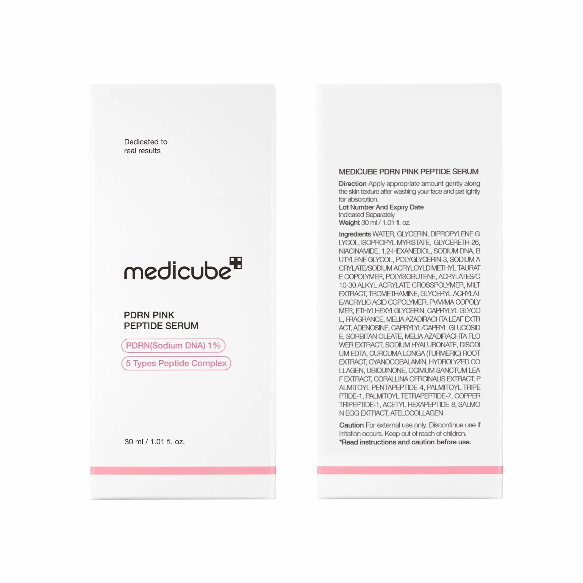 Medicube PDRN Pink Peptide Serum 30 ml - Siero Viso con Peptidi e Niacinamide, Idratazione, Pelle Tonica, Skincare Coreana