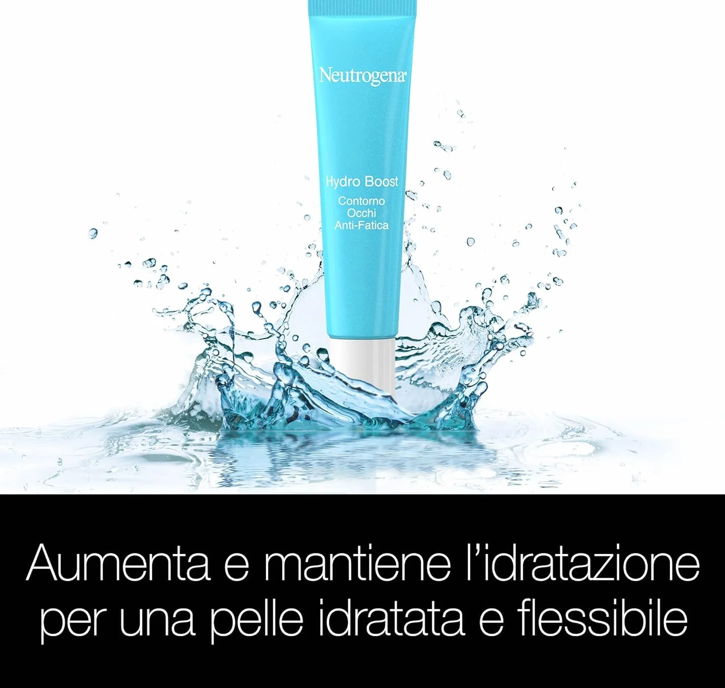 Neutrogena Hydro Boost Contorno Occhi Anti-Fatica, Contorno occhi idratante con Acido Ialuronico e Vitamina E, Aiuta ad attenuare i segni della stanchezza e le occhiaie, 15 ml