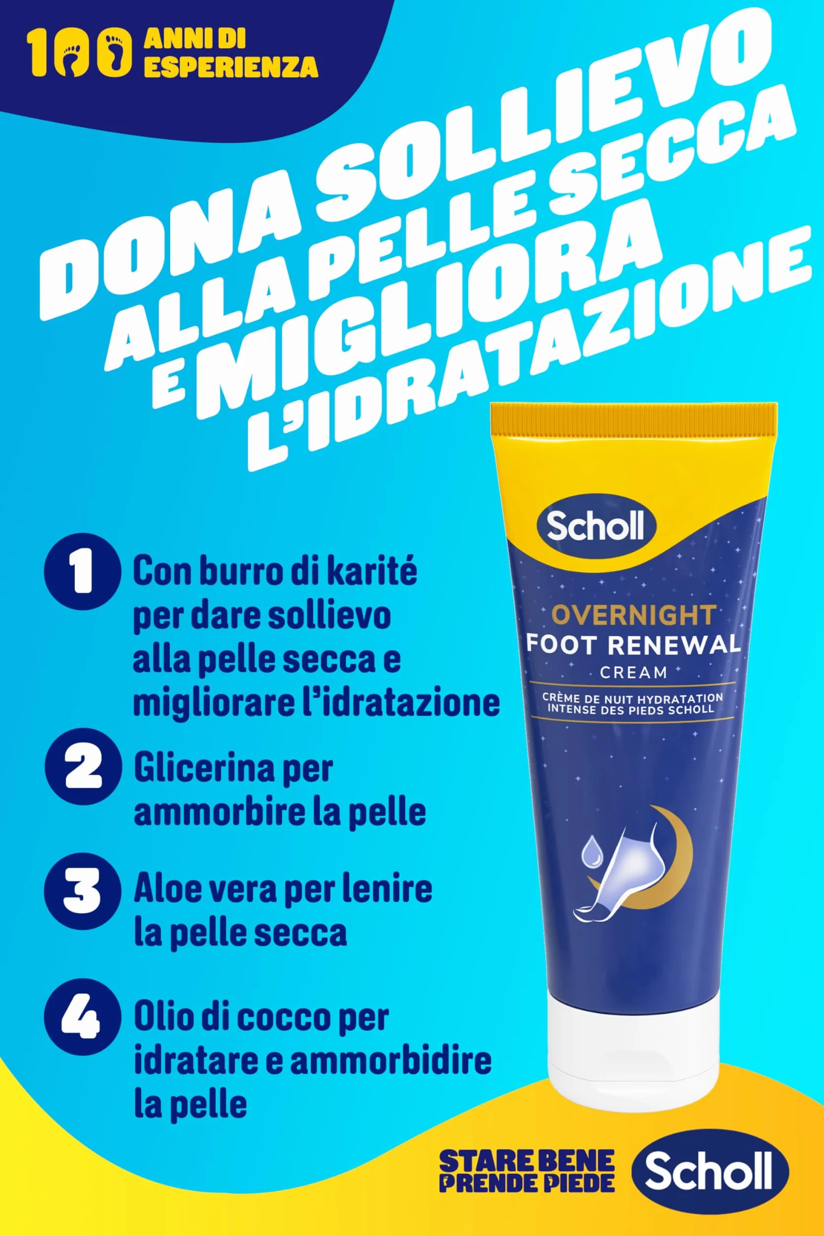 Scholl Overnight Foot Renewal Kit, Crema Piedi con Urea 5% e Calzini Riutilizzabili
