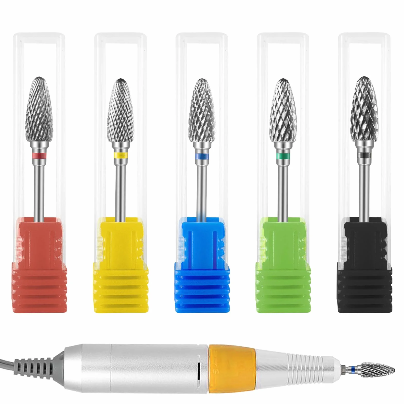 Punte per fresa in tungsteno, carburo di tungsteno, strumenti professionali per manicure