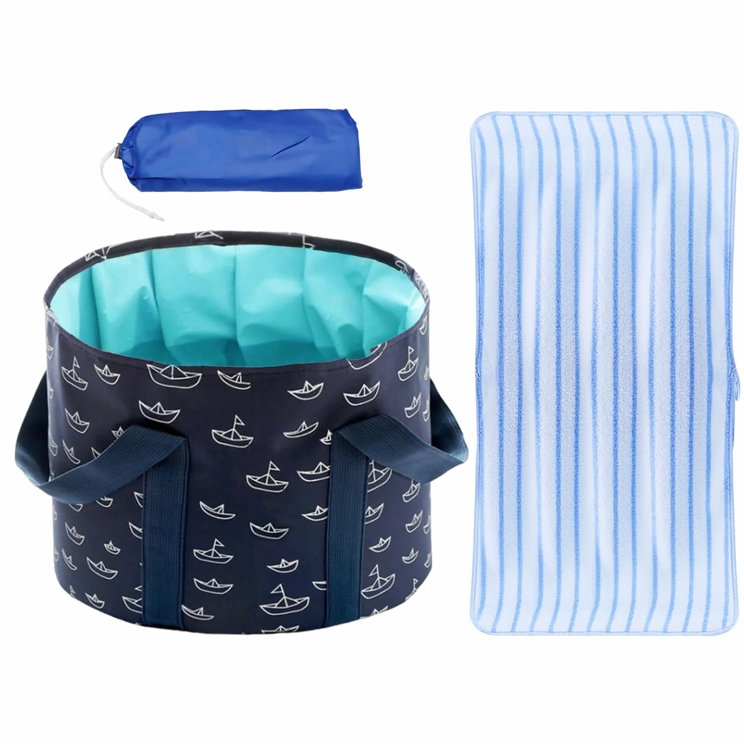 1 Pezzo Di Pediluvio, 1 Pezzo Di Asciugamano Assorbente, Pediluvio Pieghevole, Pediluvio Portatile Da Viaggio, Pediluvio Portatile, Bacino D'Acqua Esterno, Bacino Per Pedicure Domestico