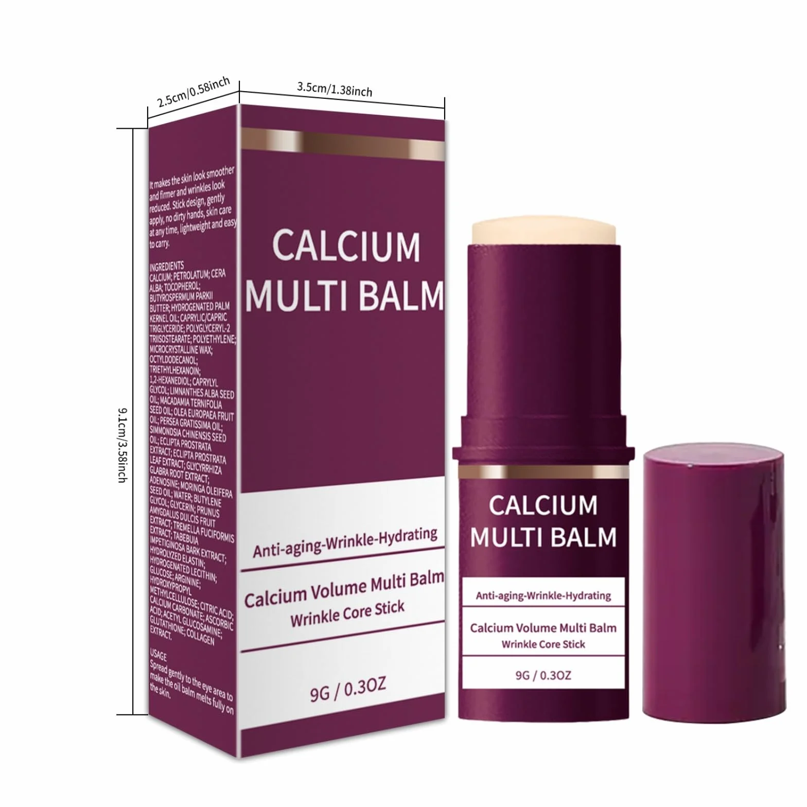 Naila Calcio Bioattivo Stick/Stick Anti-Età Al Calcio & Collagene, Anti-Caduci, Anti Rughe, Ideale per Gli Occhi, Il Viso, Il Collo (1PCS)