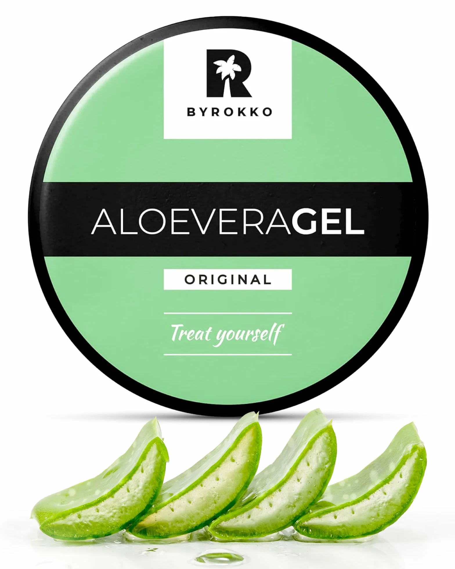 BYROKKO Gel di aloe vera (215 ml), ad assorbimento rapido e rinfrescante, idrata intensamente, rigenera e previene il peeling, cura naturale dopo-sun