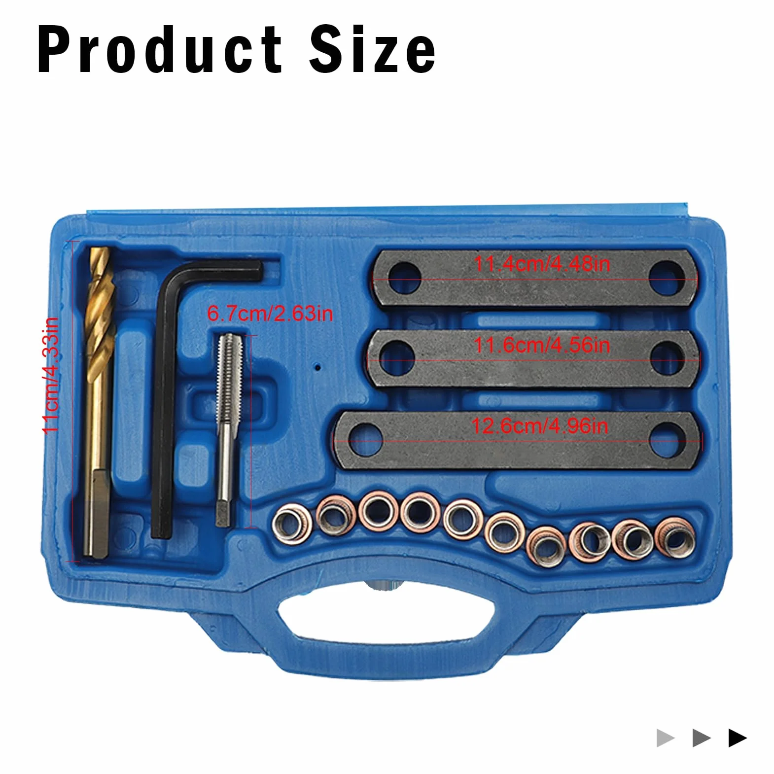 Kit di Riparazione Filettatura Freno M9 x1,25 16 Pezzi Compatibili con VW Opel Ford