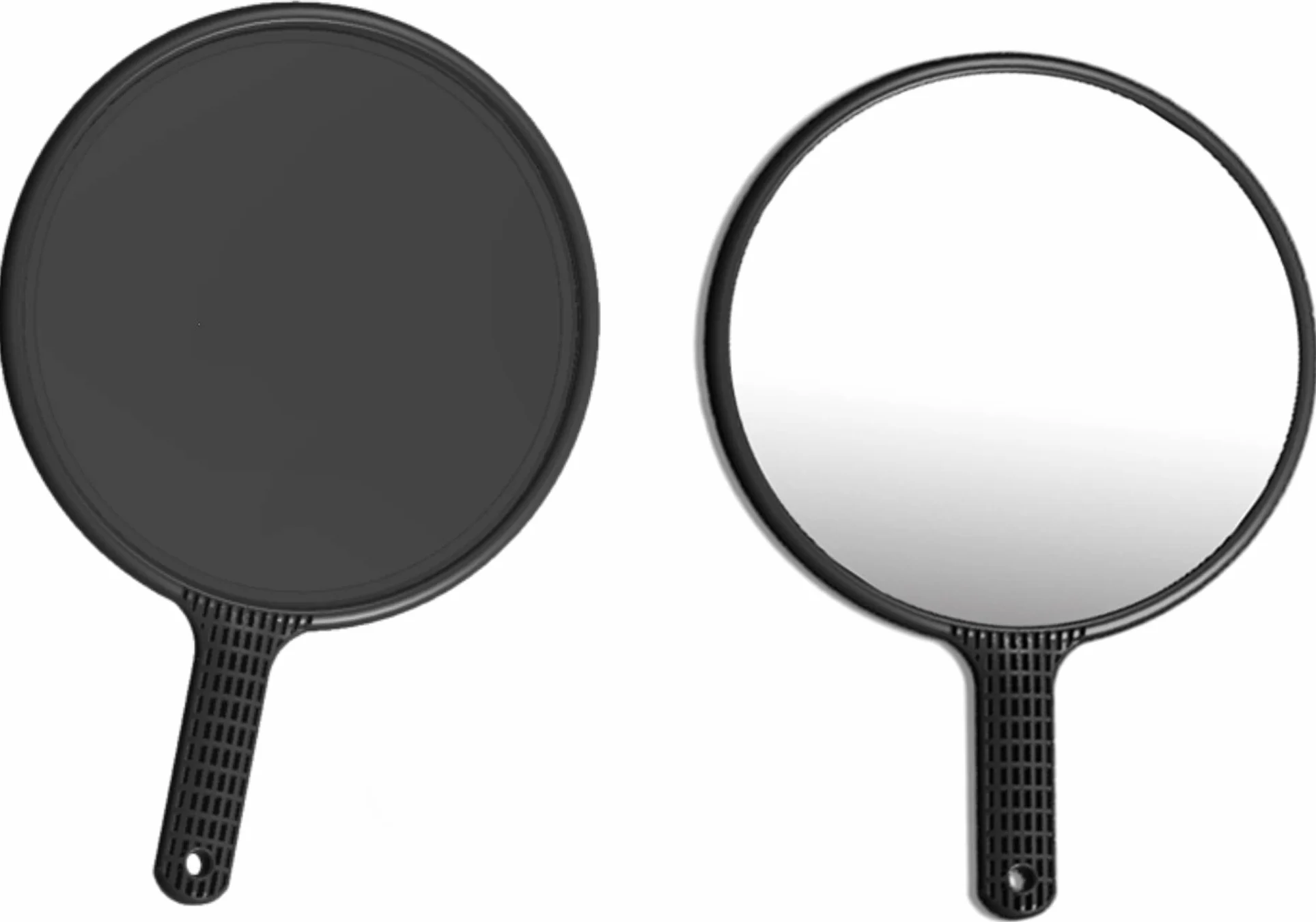 Specchio con Manico Rotondo Antiscivolo 24cm per Parrucchiere Barbiere Dentista Make Up Portatile
