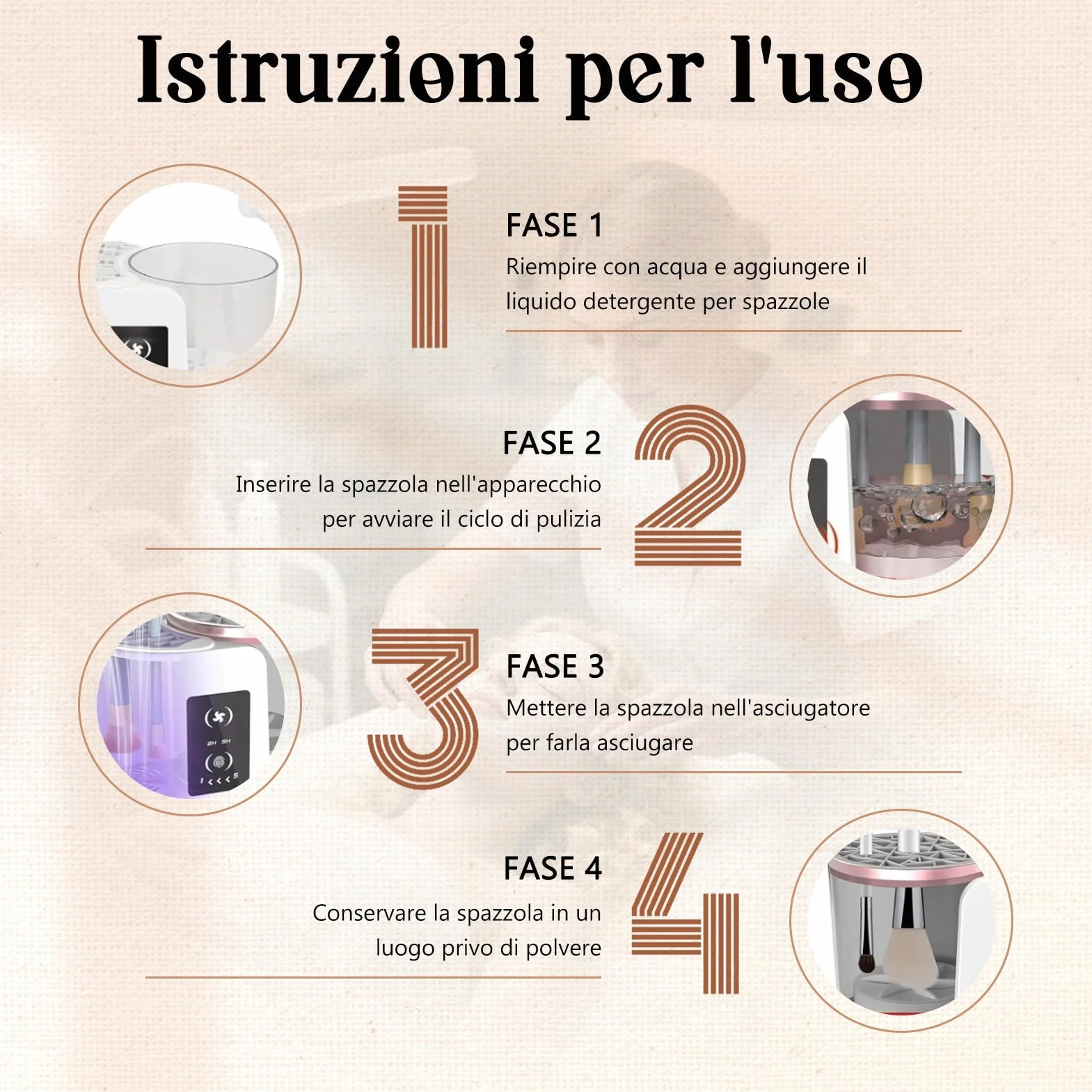 Pulitore Elettrico Automatico 3in1 Pennelli Make-up con Asciugatrice – Macchina Plugin, Includi Stazione Asciugatura & Cura Igienica