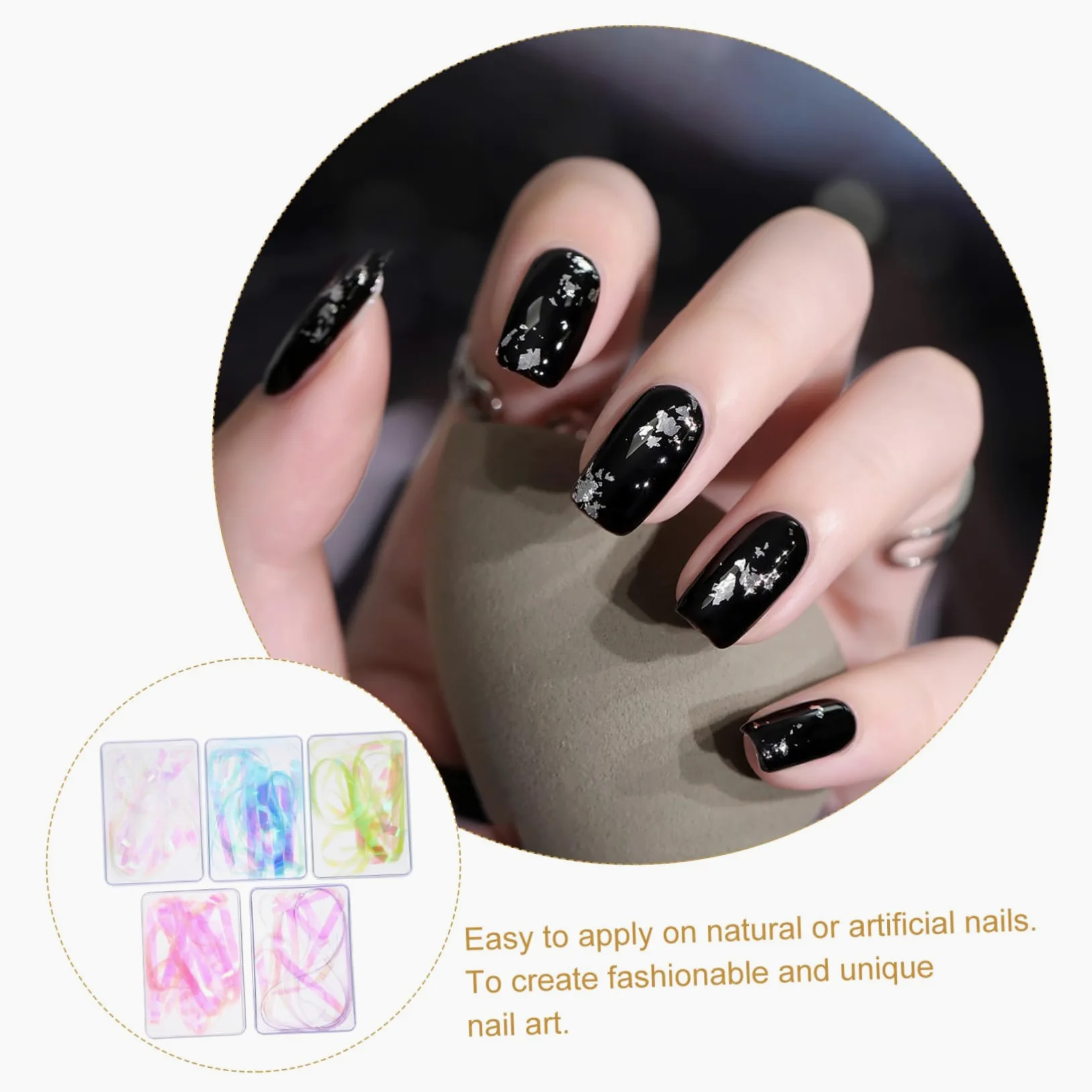 3 Set Adesivi Per Unghie Colorati Pellicole Glitter Per Nail Art Facili Applicare Per Manicure E Decorazioni Su Unghie Naturali E Artificiali 5 Scatole*3