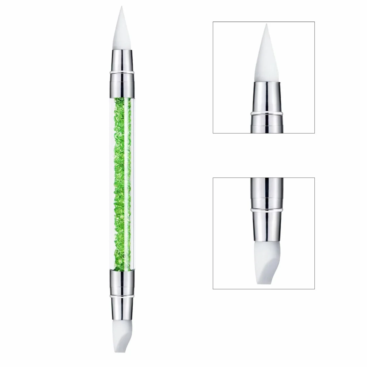 Penna per scultura per nail art, 5 pezzi, strumenti per unghie in silicone a doppia punta per resina, pennelli in silicone, penna acrilica, pennelli per nail art, nail art intaglio, disegno