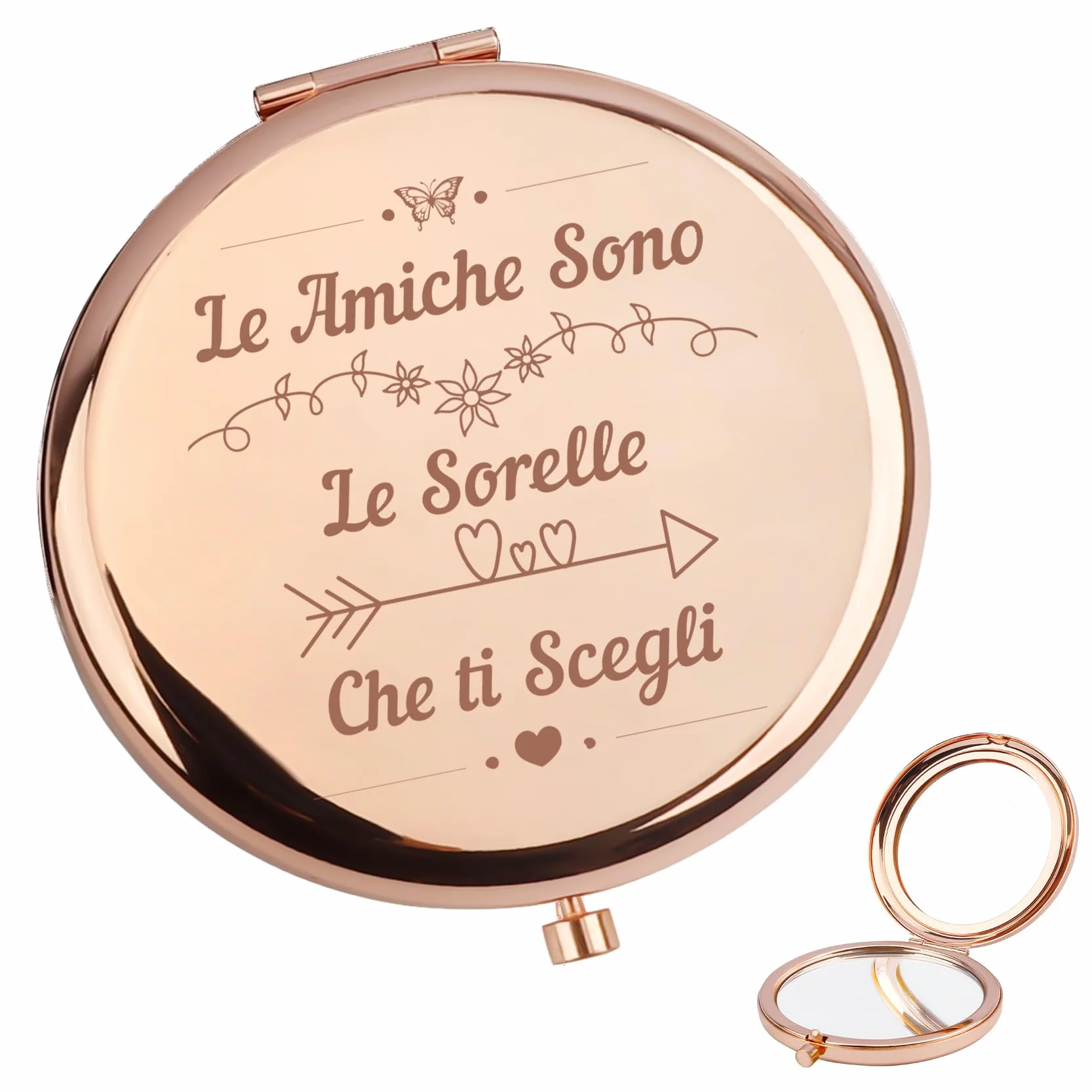 Regalo Amica Specchio Compacto Trucco Ingranditore x1/x2