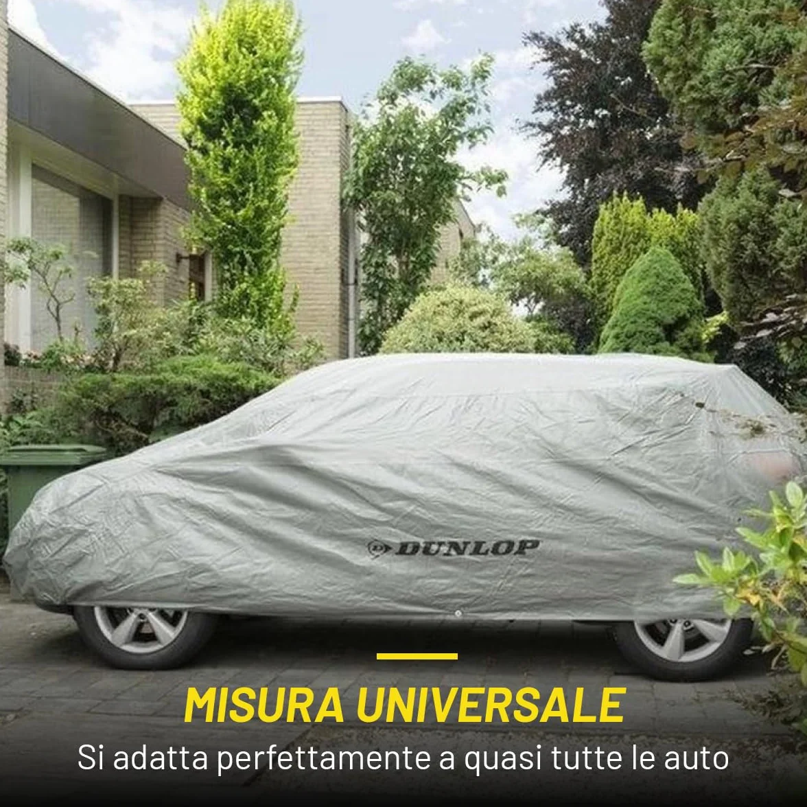 Dunlop Copriauto Universale Antigrandine XL 534x178x120 cm Impermeabile Grigio