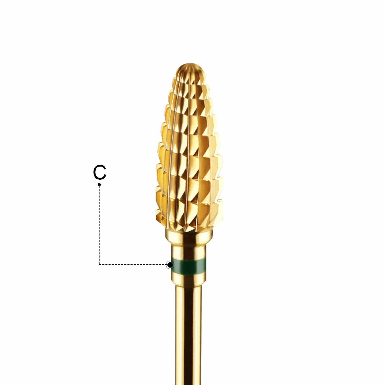 JCMaster Kit di 2 Punte per Fresa Unghie Carburo di Tungsteno Forma Conica Coarse Oro